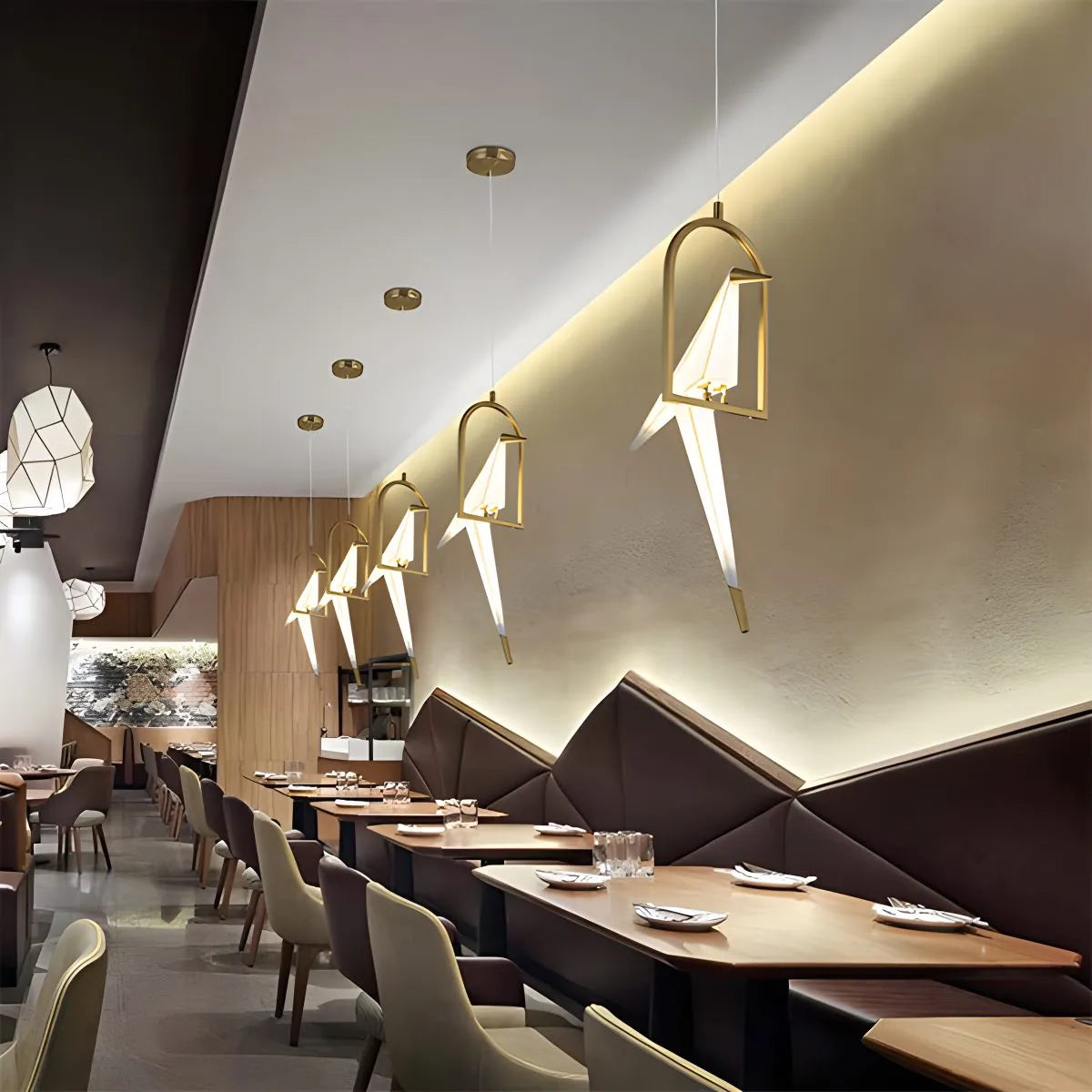 Paper Crane Bird Chandelier for Dining Room