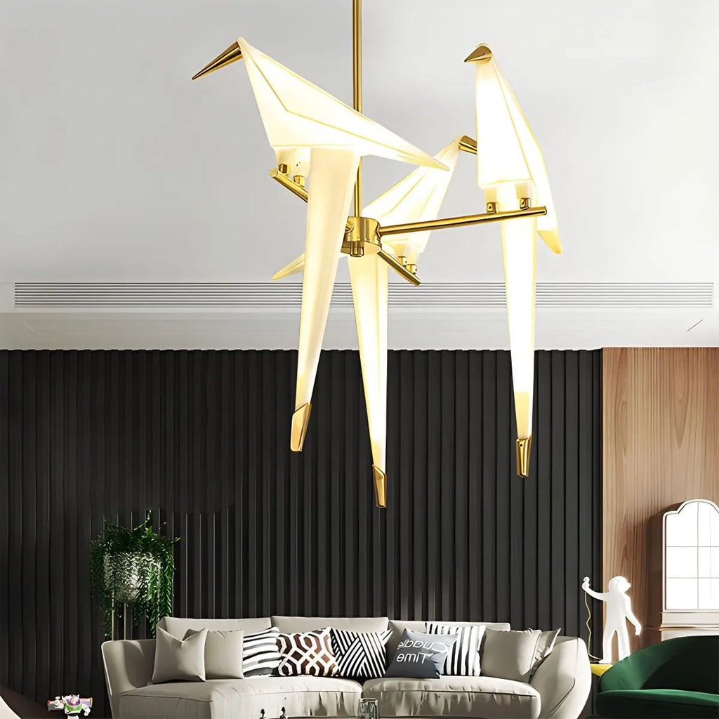 Paper Crane Bird Chandelier for Dining Room