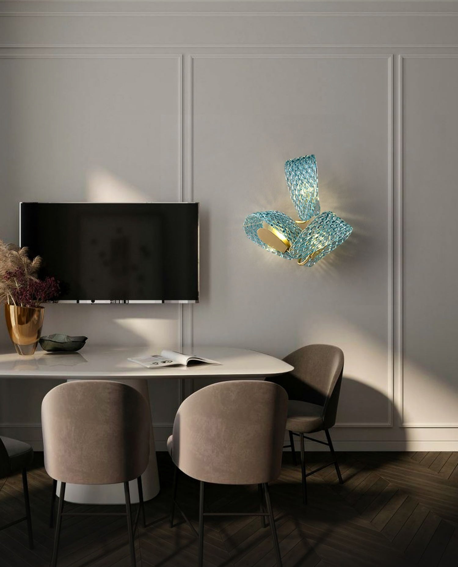 Petal Blue Glass Wall Lamp