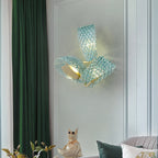 Petal Blue Glass Wall Lamp