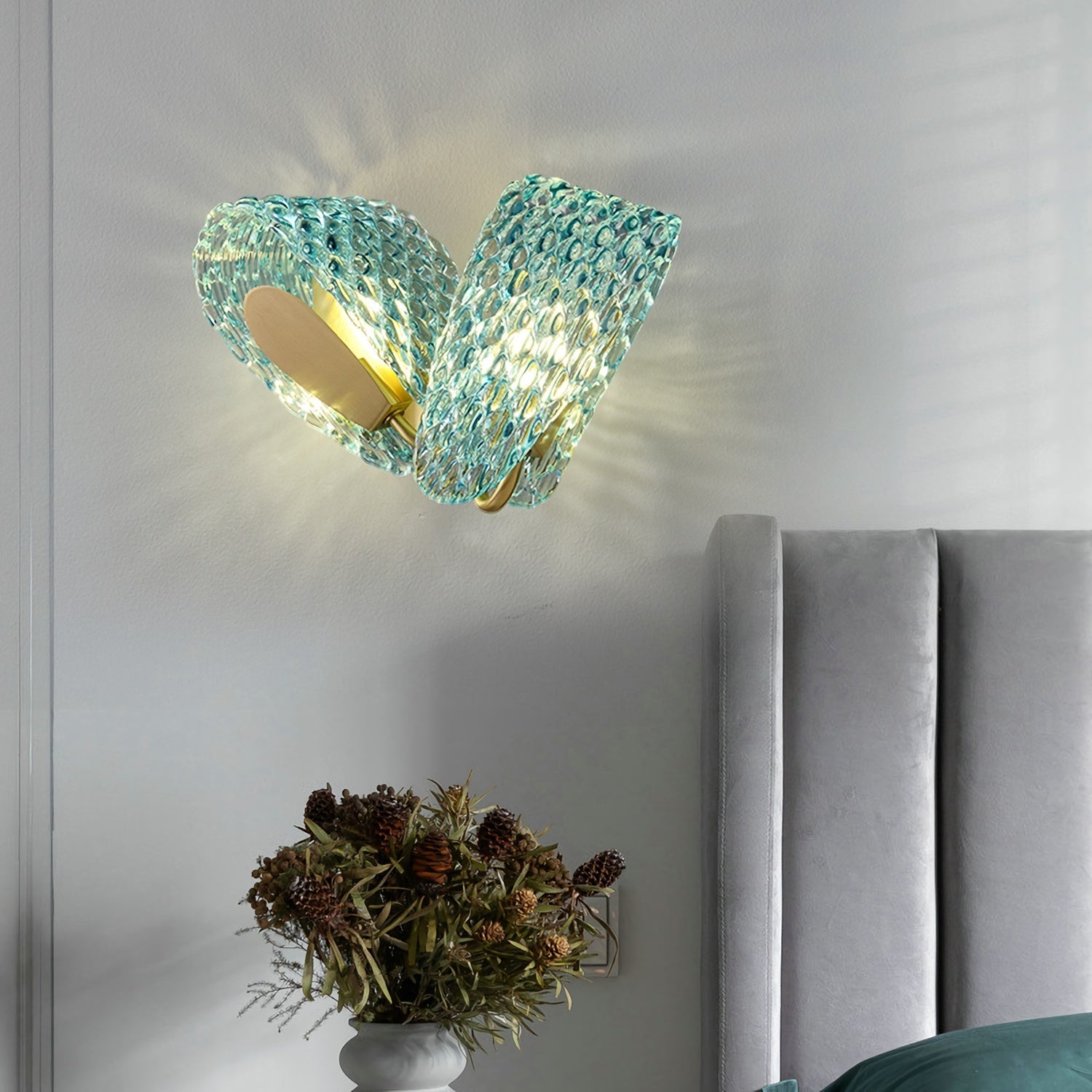 Petal Blue Glass Wall Lamp