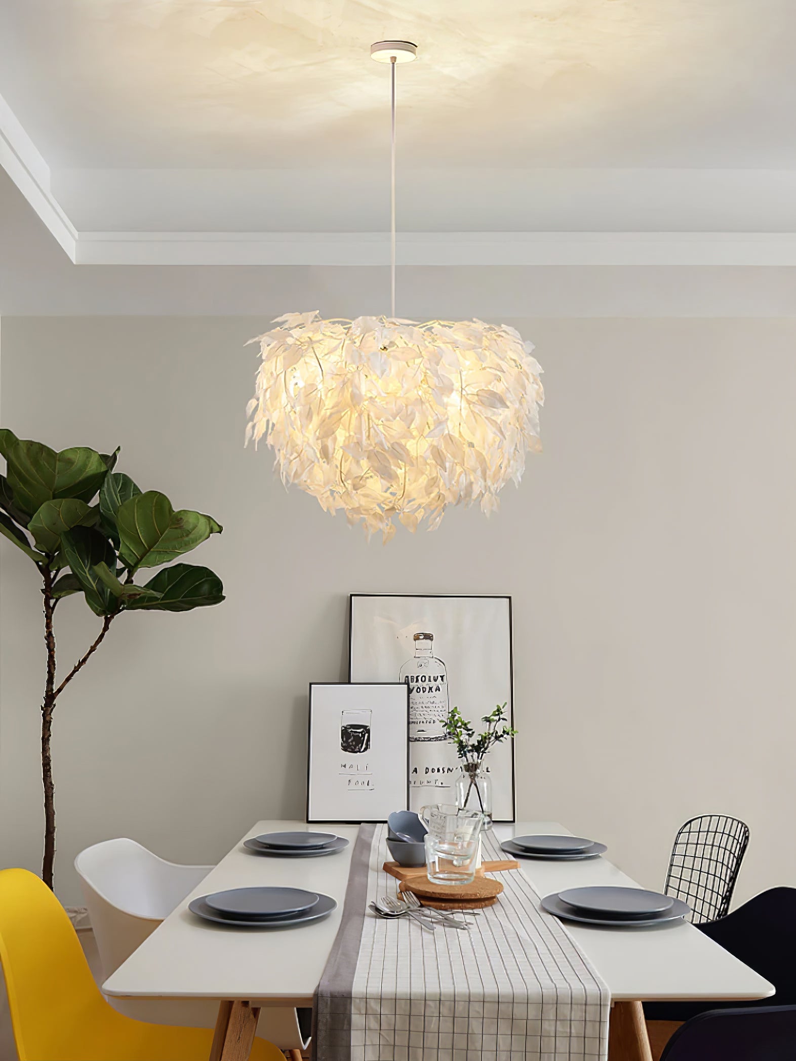 Plastic Leaves Pendant Lamp