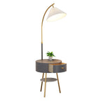 Pleated Fabric Drawer Floor Lamp