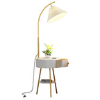 Pleated Fabric Drawer Floor Lamp