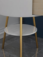 Pleated Fabric Drawer Floor Lamp