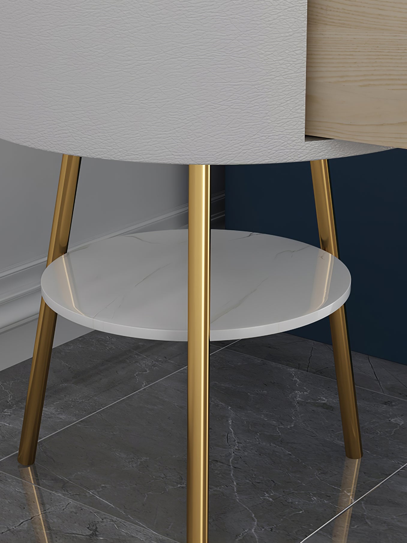 Pleated Fabric Drawer Floor Lamp