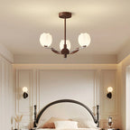 Retro Walnut Color Flower Chandelier for Living Room