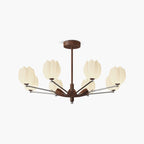 Retro Walnut Color Flower Chandelier for Living Room