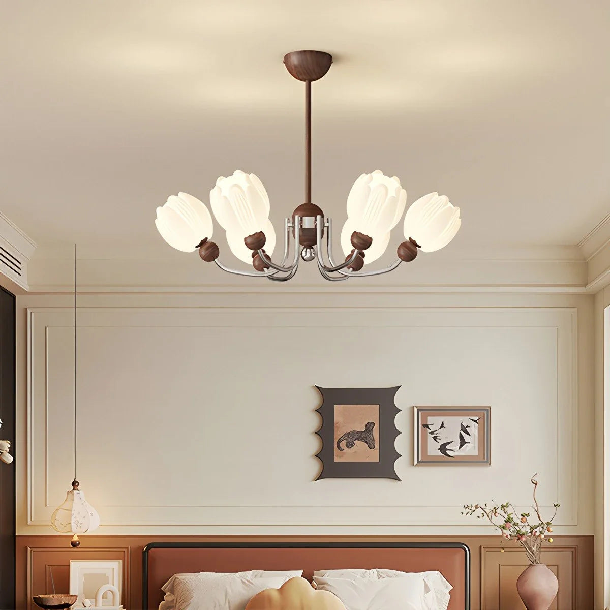 French Retro Flower Chandelier for Living Room