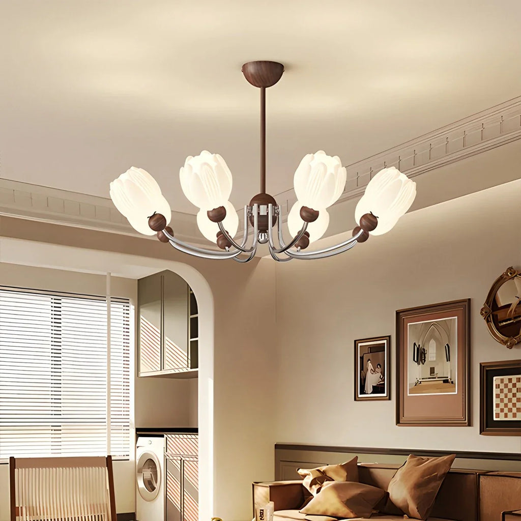 French Retro Flower Chandelier for Living Room