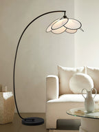 Rattan Bloom Arc Floor Lamp
