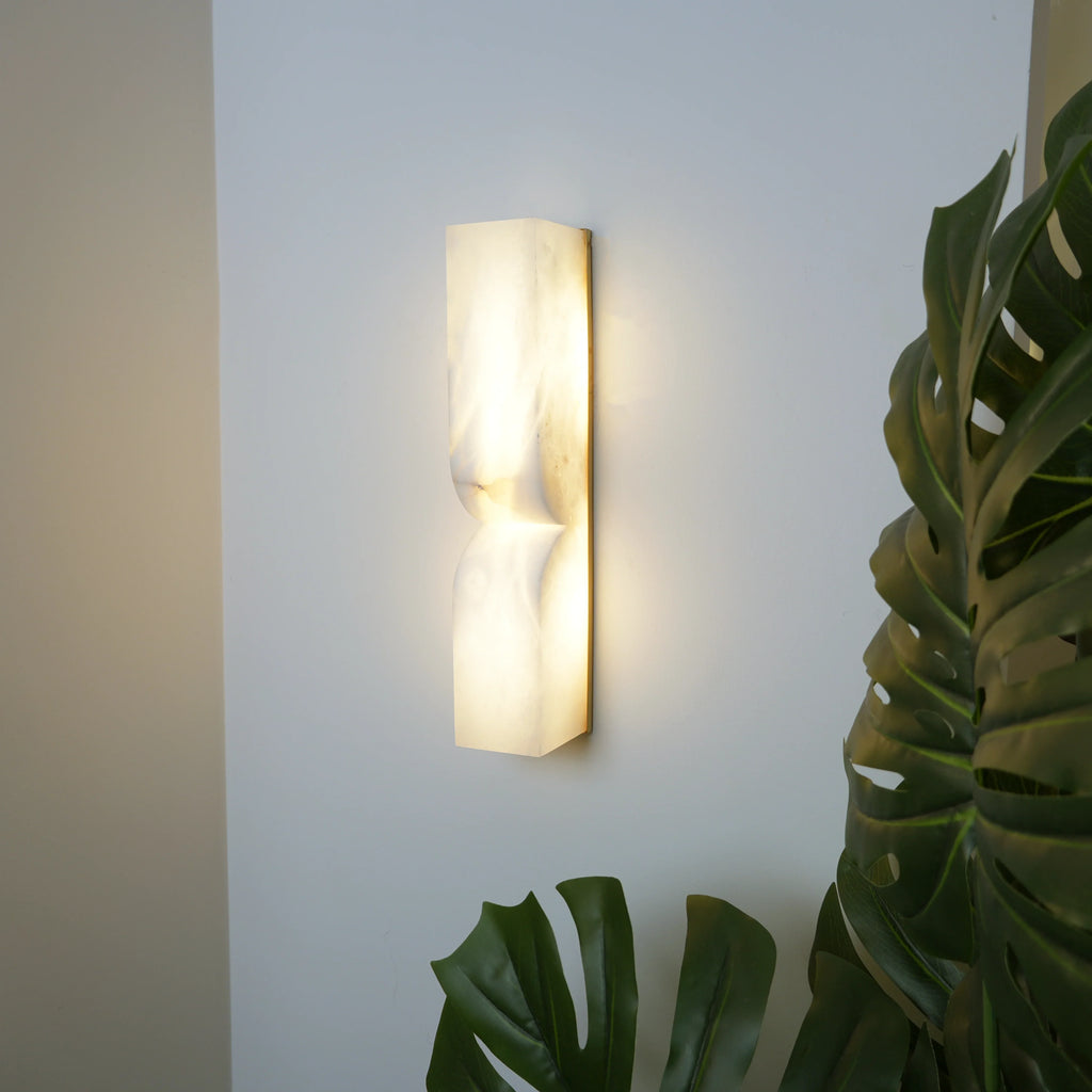 Rectangular Alabaster Essence Wall Sconce