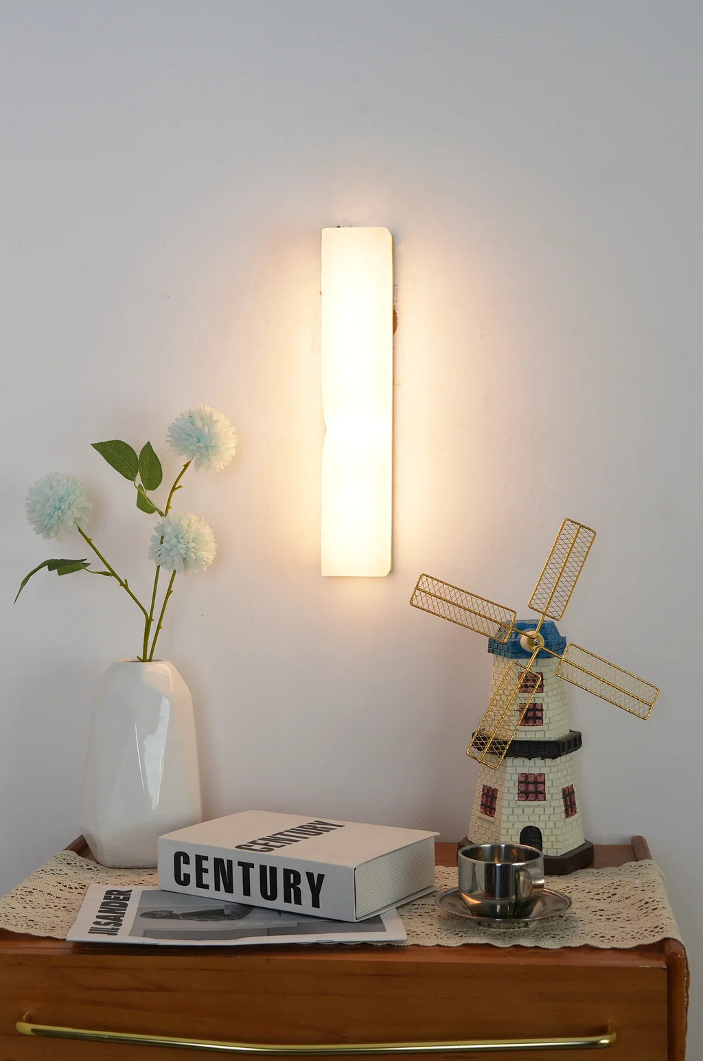 Rectangular Alabaster Essence Wall Sconce