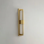 Rectangular Alabaster Modern Brass Wall Sconce