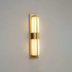 Rectangular Alabaster Modern Brass Wall Sconce
