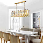 Rectangular Glass Chandelier - Modern LED Linear Lighting