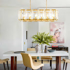 Rectangular Glass Chandelier - Modern LED Linear Lighting