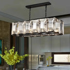 Rectangular Glass Chandelier - Modern LED Linear Lighting