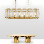 Rectangular Glass Chandelier - Modern LED Linear Lighting
