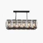 Rectangular Glass Chandelier - Modern LED Linear Lighting