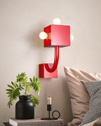 Red Cube Wall Sconce