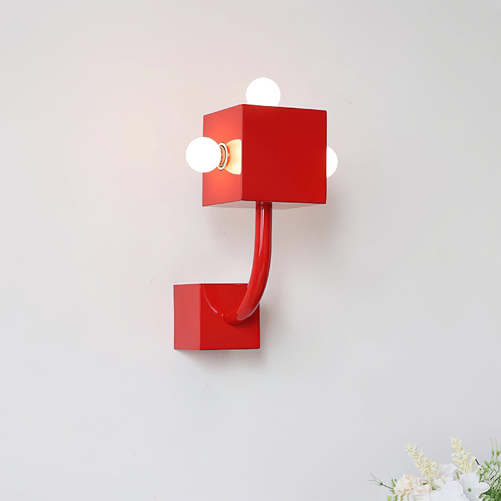 Red Cube Wall Sconce