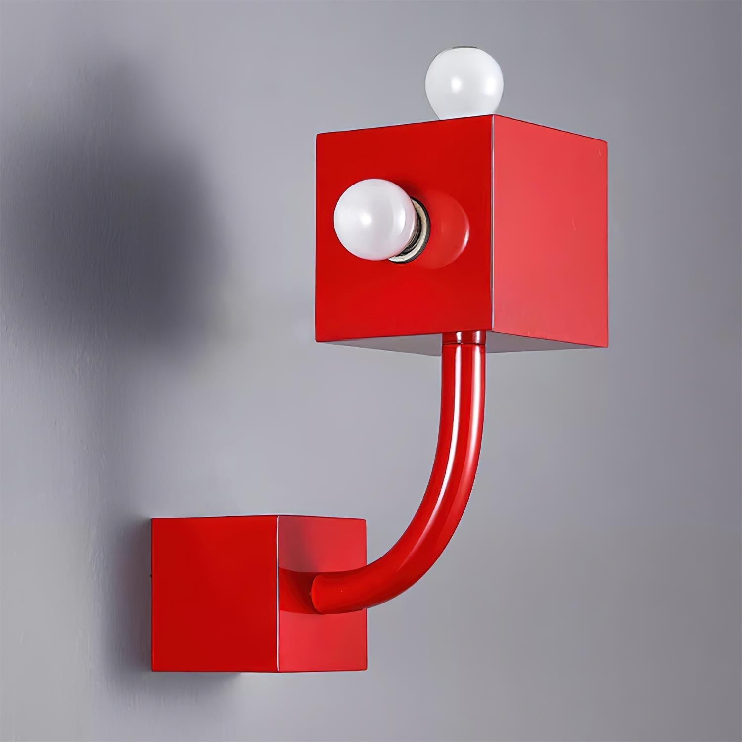 Red Cube Wall Sconce