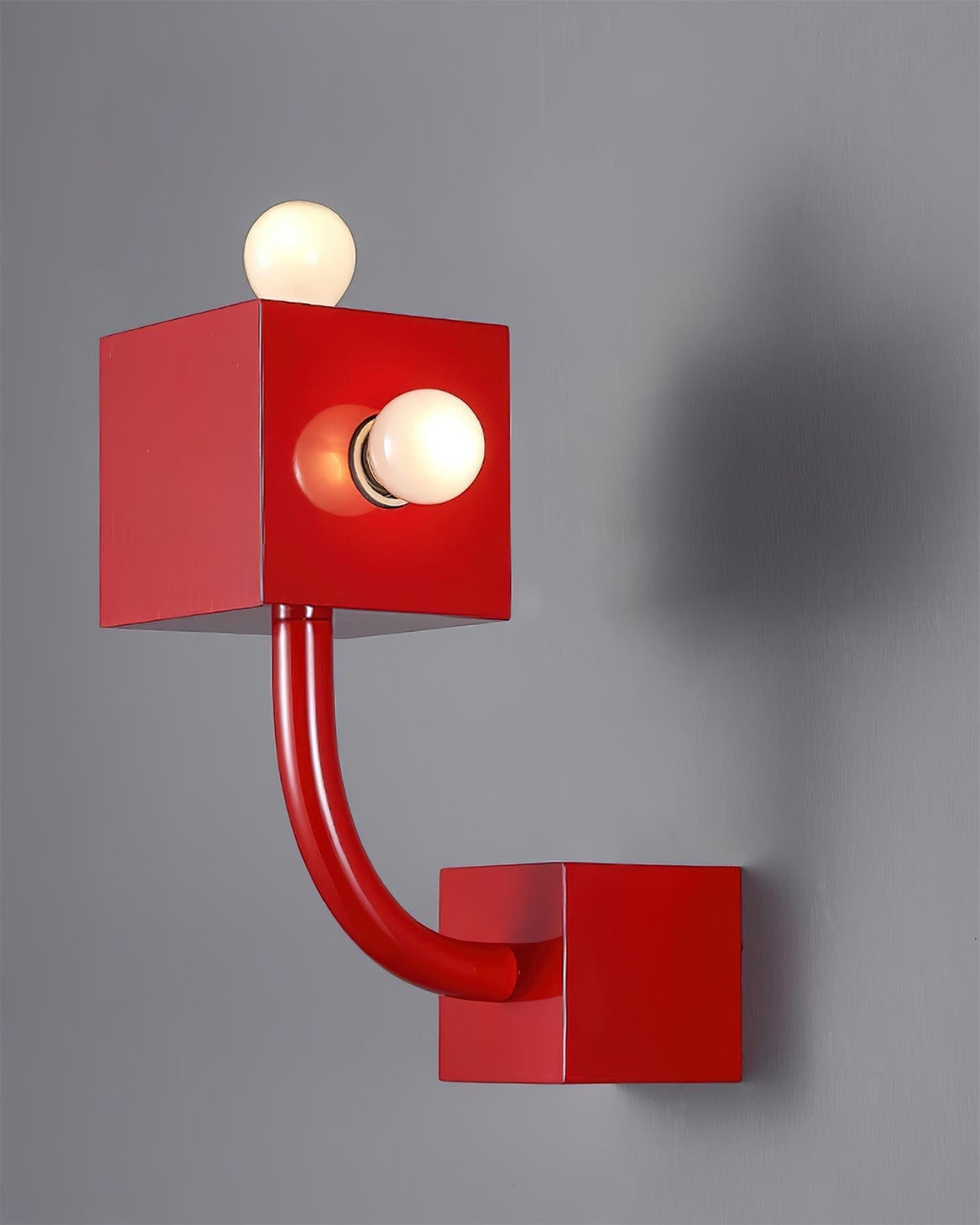Red Cube Wall Sconce