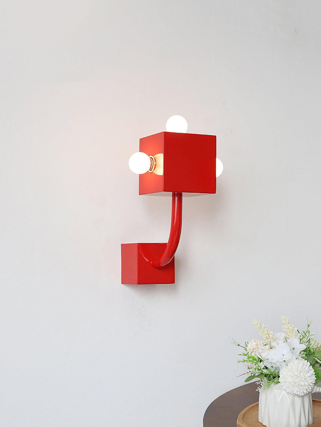Red Cube Wall Sconce