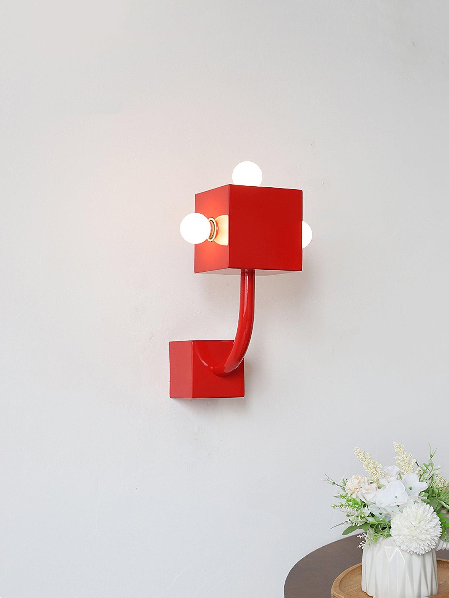 Red Cube Wall Sconce