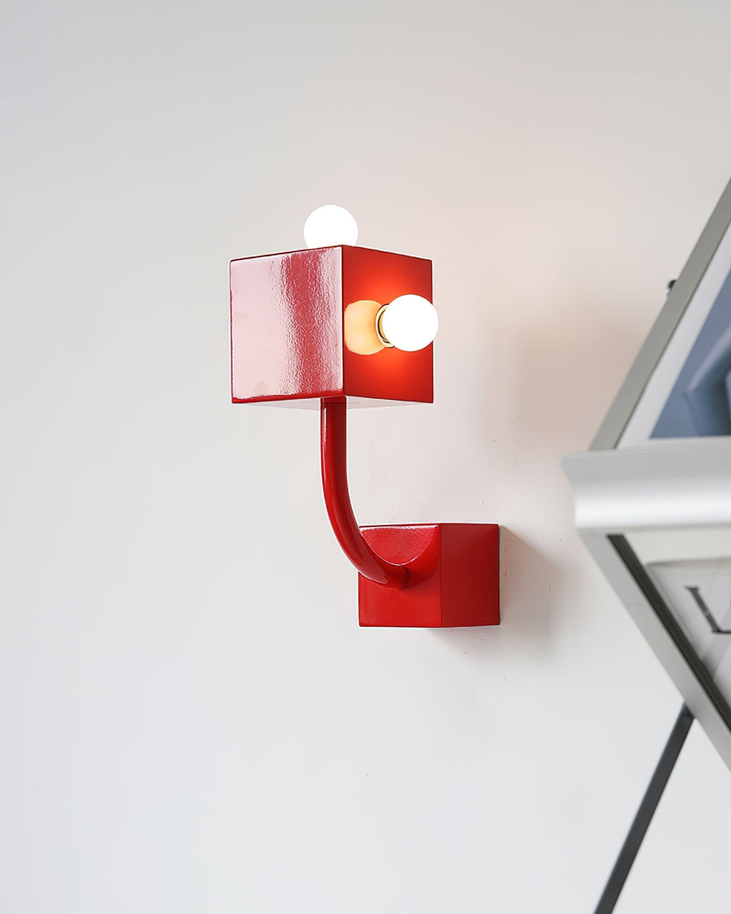 Red Cube Wall Sconce