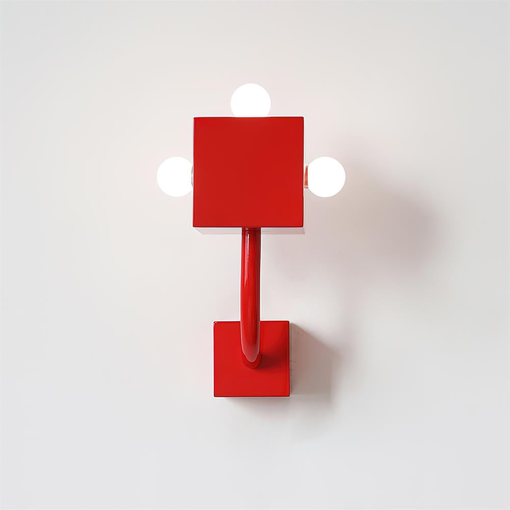 Red Cube Wall Sconce