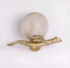 Retro Brass Twigs Alabaster Wall Lamp