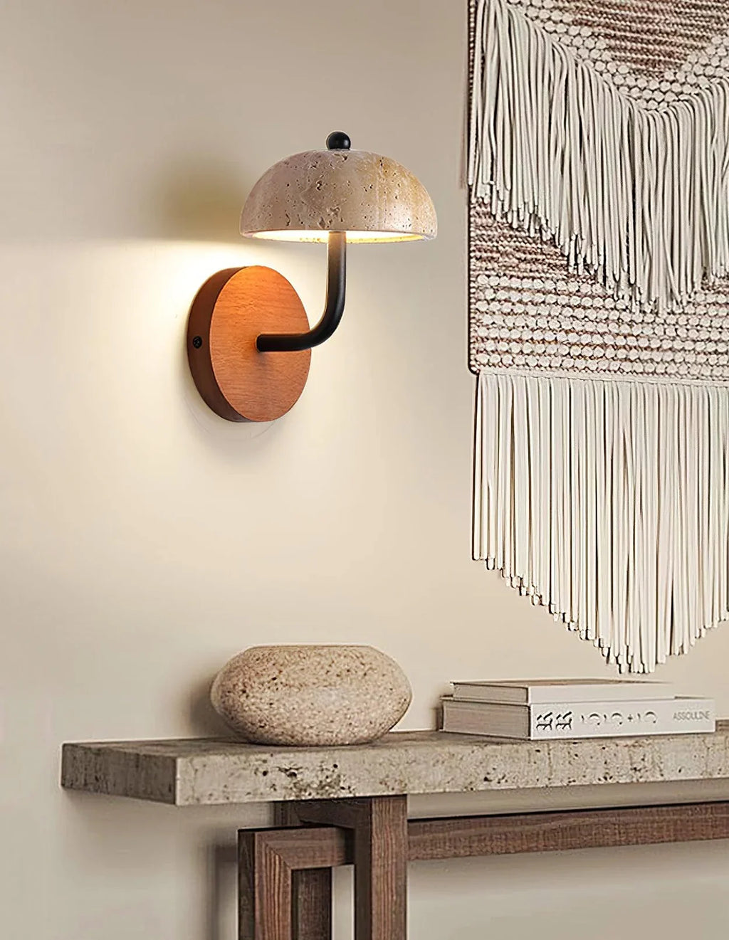 Reverse Travertine Wall Light