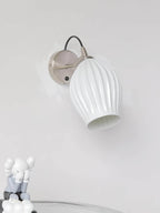 Ceramic Ribbed Wall Light