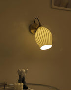 Ceramic Ribbed Wall Light