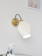 Ceramic Ribbed Wall Light