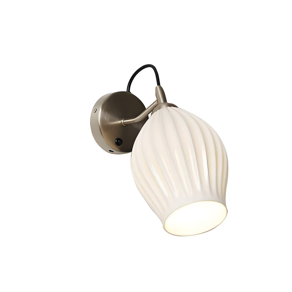 Ceramic Ribbed Wall Light