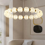 Modern Ring Pearl Chandelier for Living Room