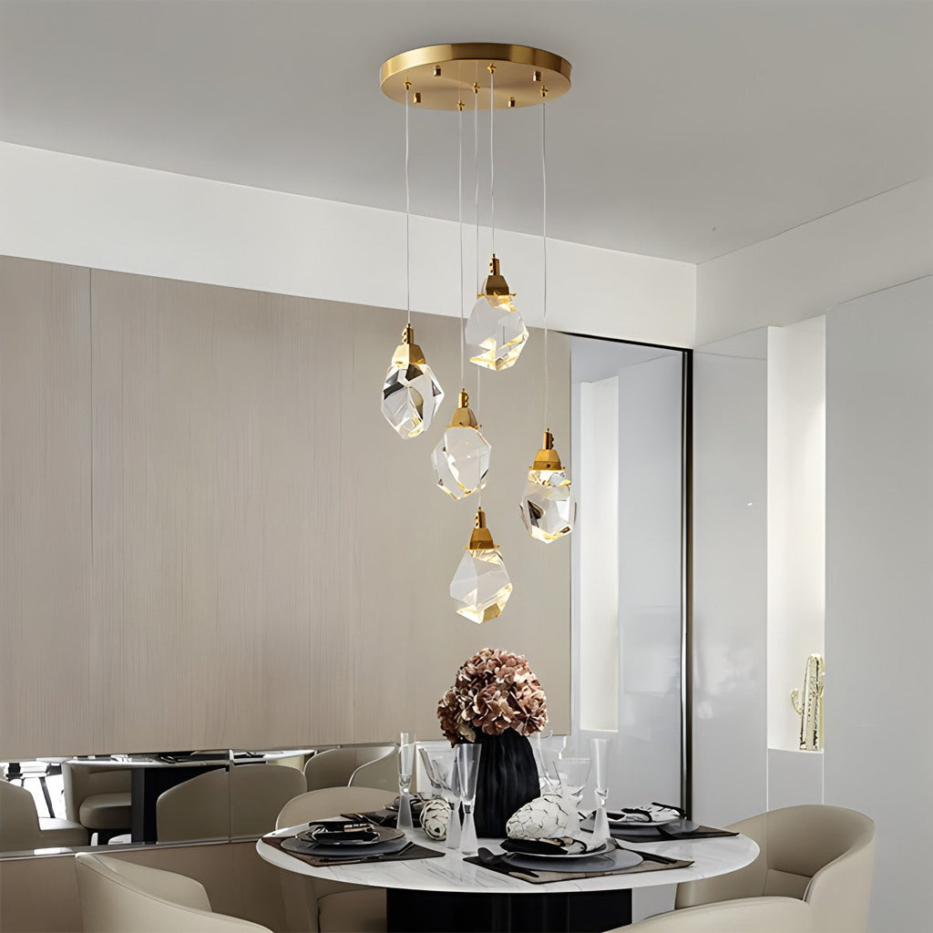 Rock Crystal Rain Chandelier for Living Room