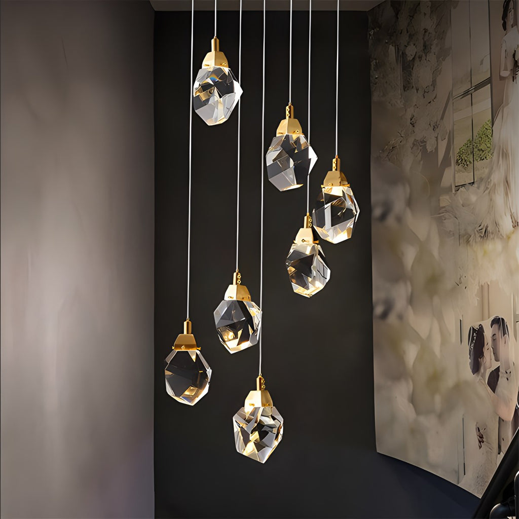 Rock Crystal Rain Chandelier for Living Room