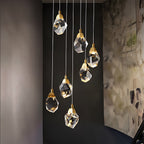 Rock Crystal Rain Chandelier for Living Room