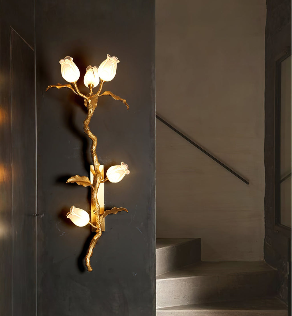 Rose Brass Wall Light