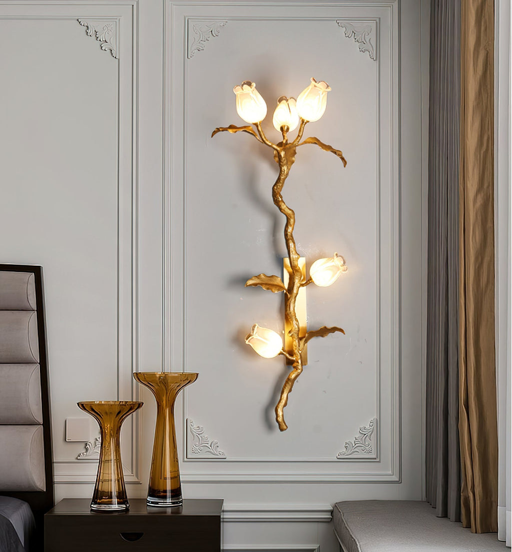 Rose Brass Wall Light
