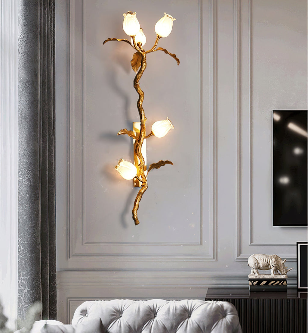 Rose Brass Wall Light