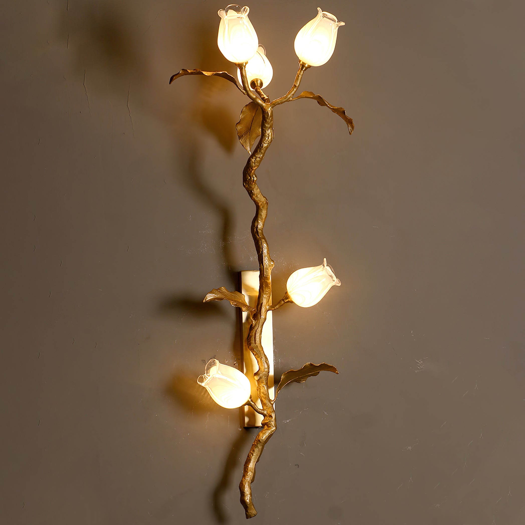 Rose Brass Wall Light