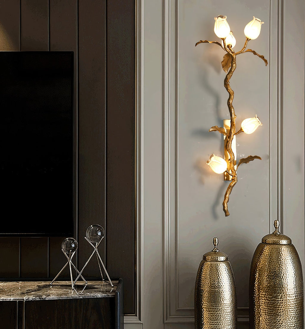 Rose Brass Wall Light