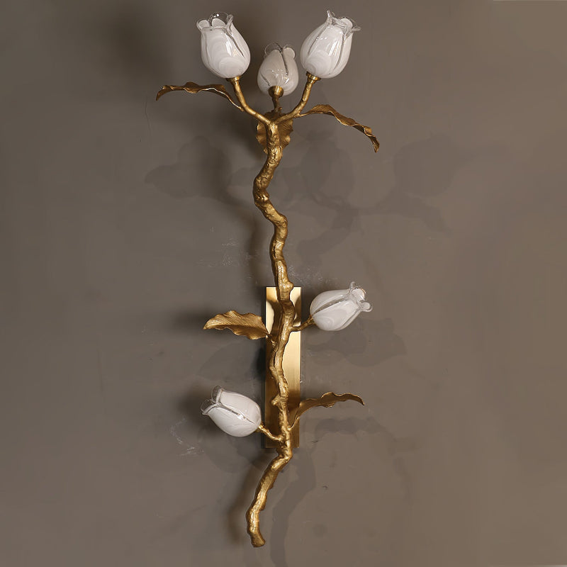 Rose Brass Wall Light