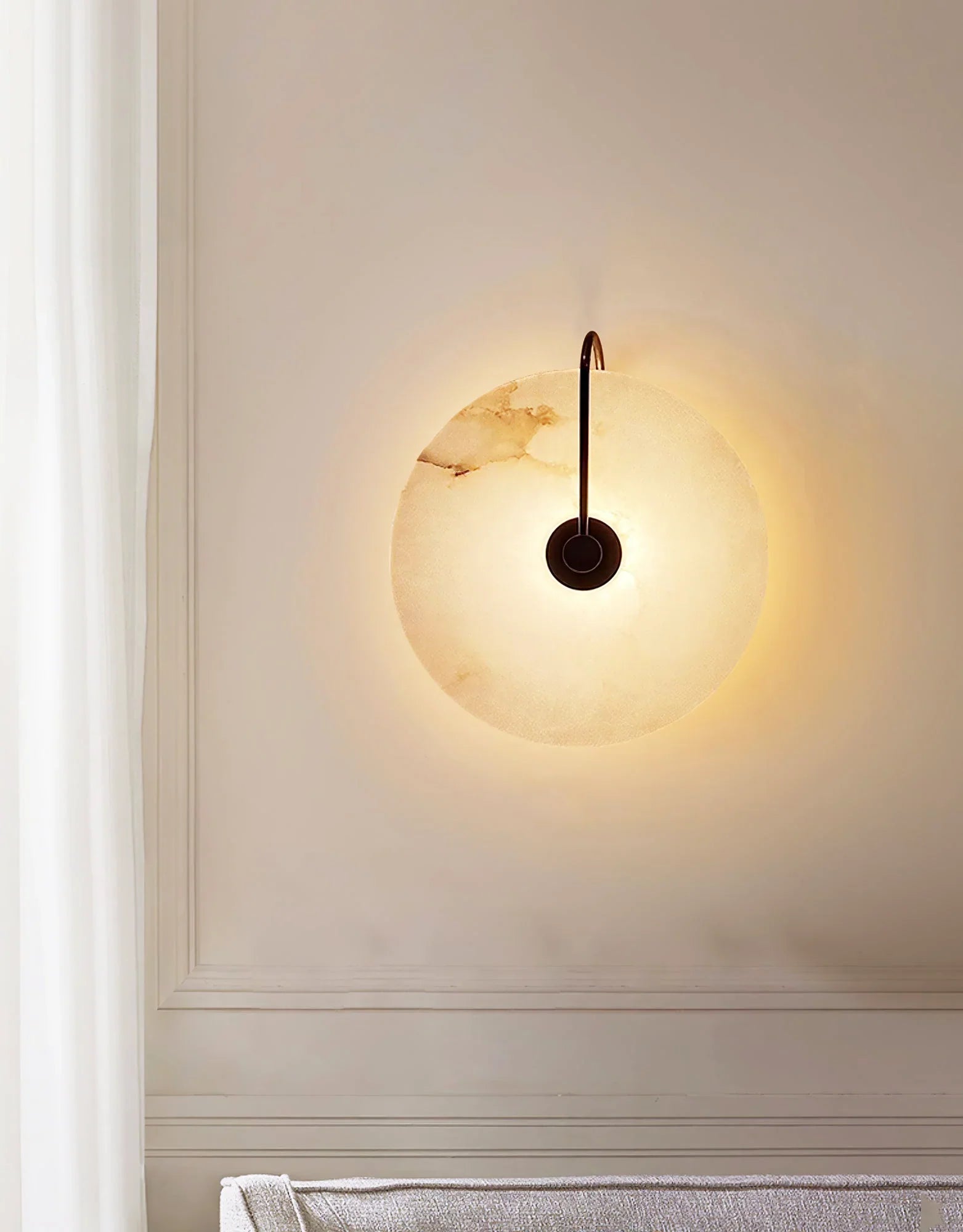 Round Alabaster Modern Wall Lamp