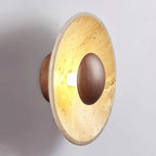 Round Halo Travertine Wall Lamp